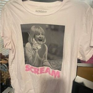 white scream cropped t shirt size xl